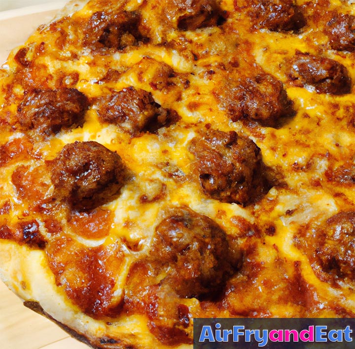 Air Fryer Meatball Pizza