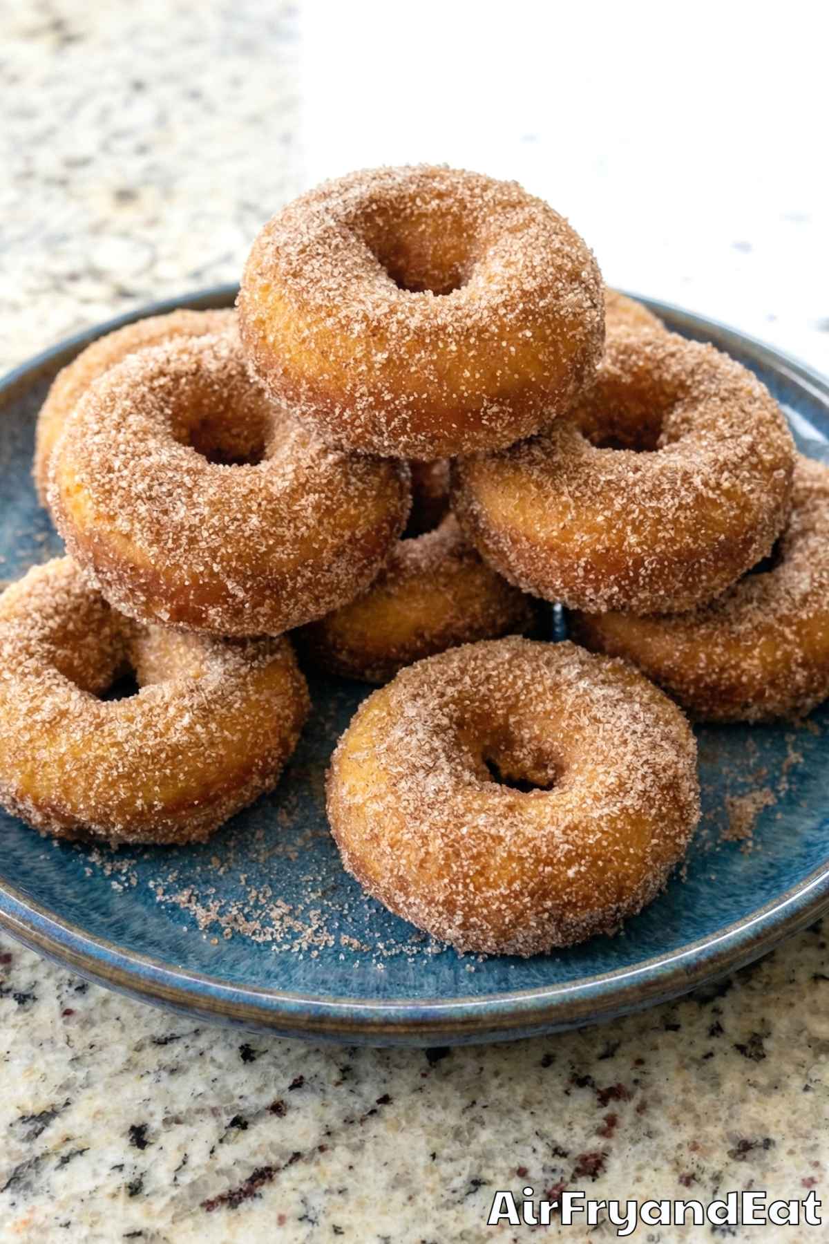 Homemade air fryer apple cider donuts