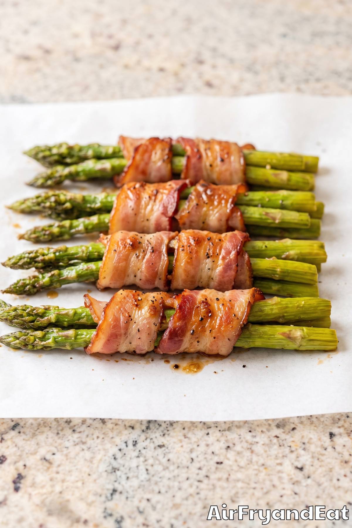 Air fryer asparagus wrapped in bacon