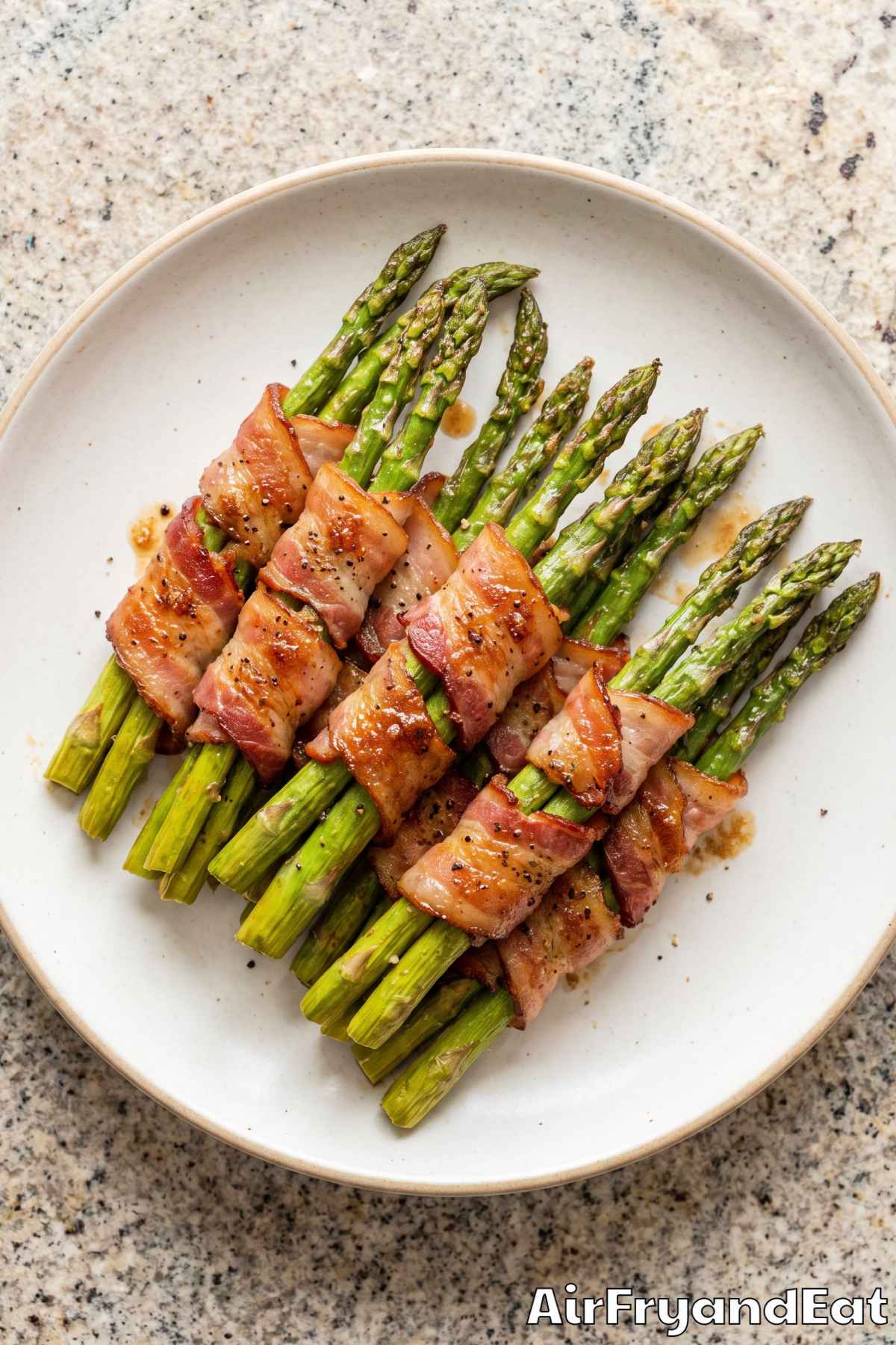 Savory bacon wrapped asparagus