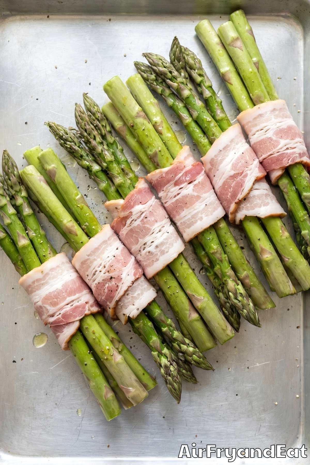 Air Fryer Bacon Wrapped Asparagus Bundles Step 3