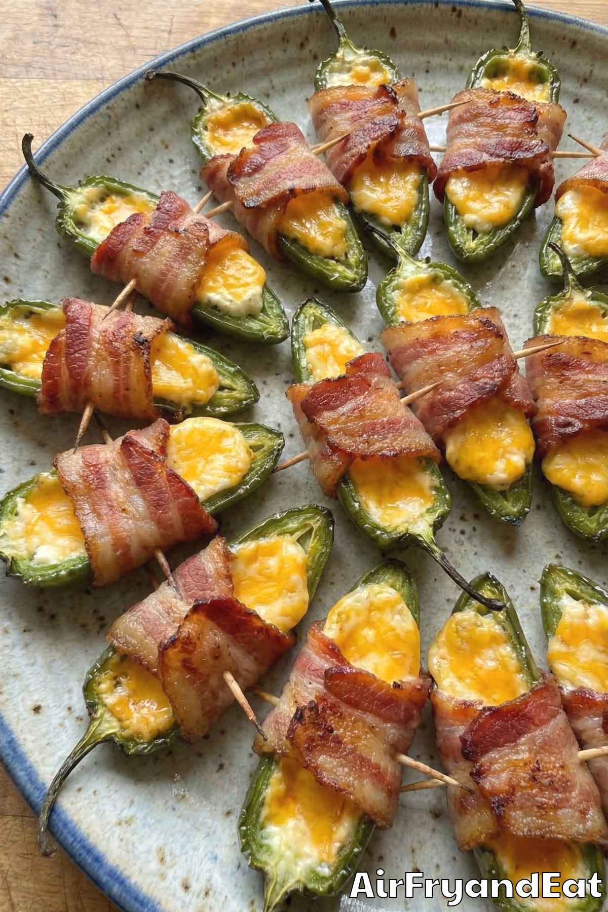 Perfect bacon wrapped jalapeño poppers from above