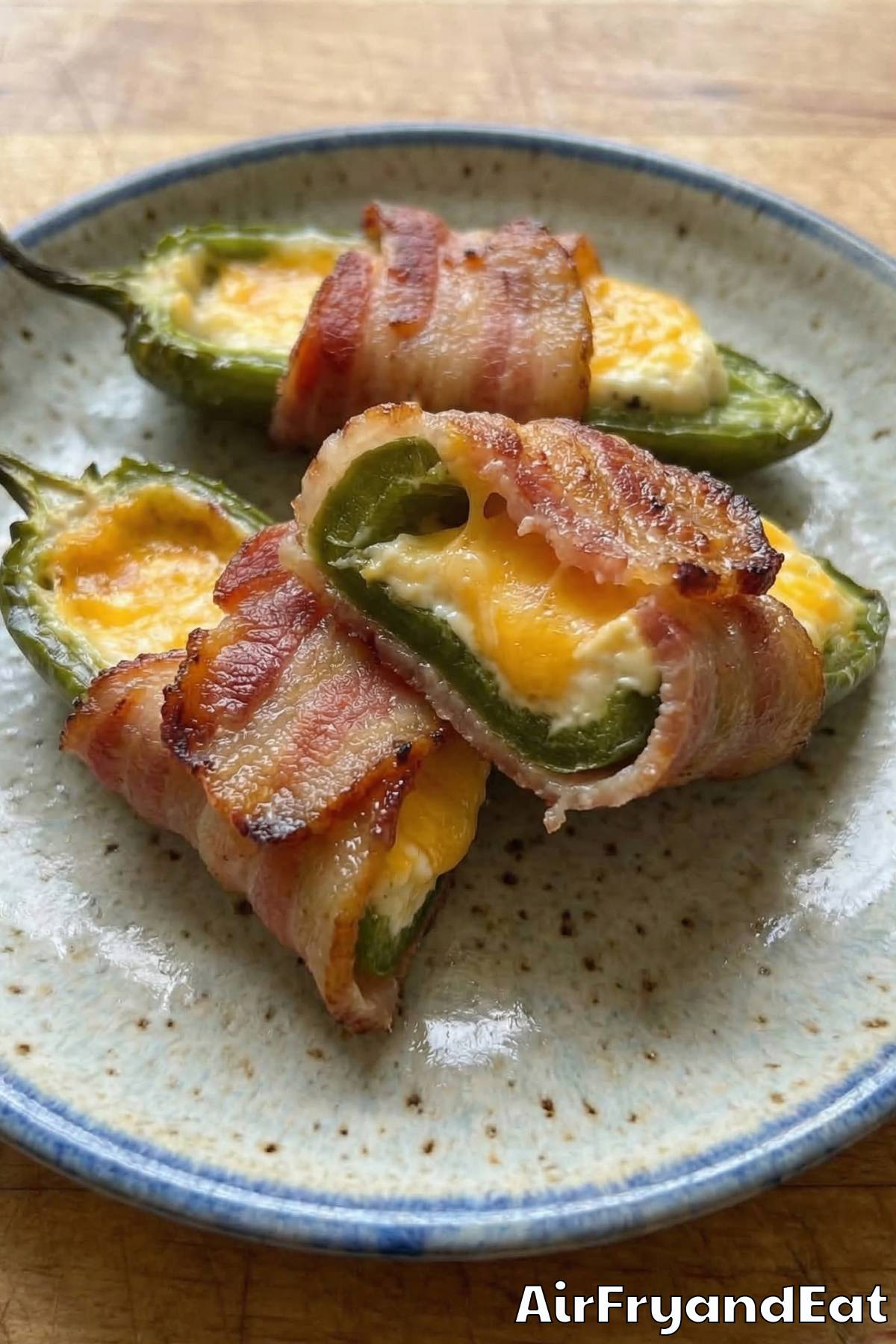 Easy air fryer bacon wrapped jalapeño poppers
