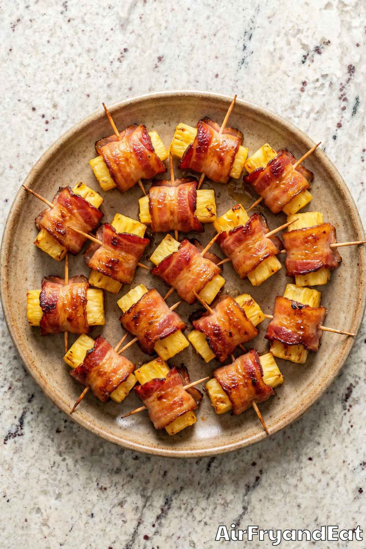 Easy air fryer bacon wrapped pineapple