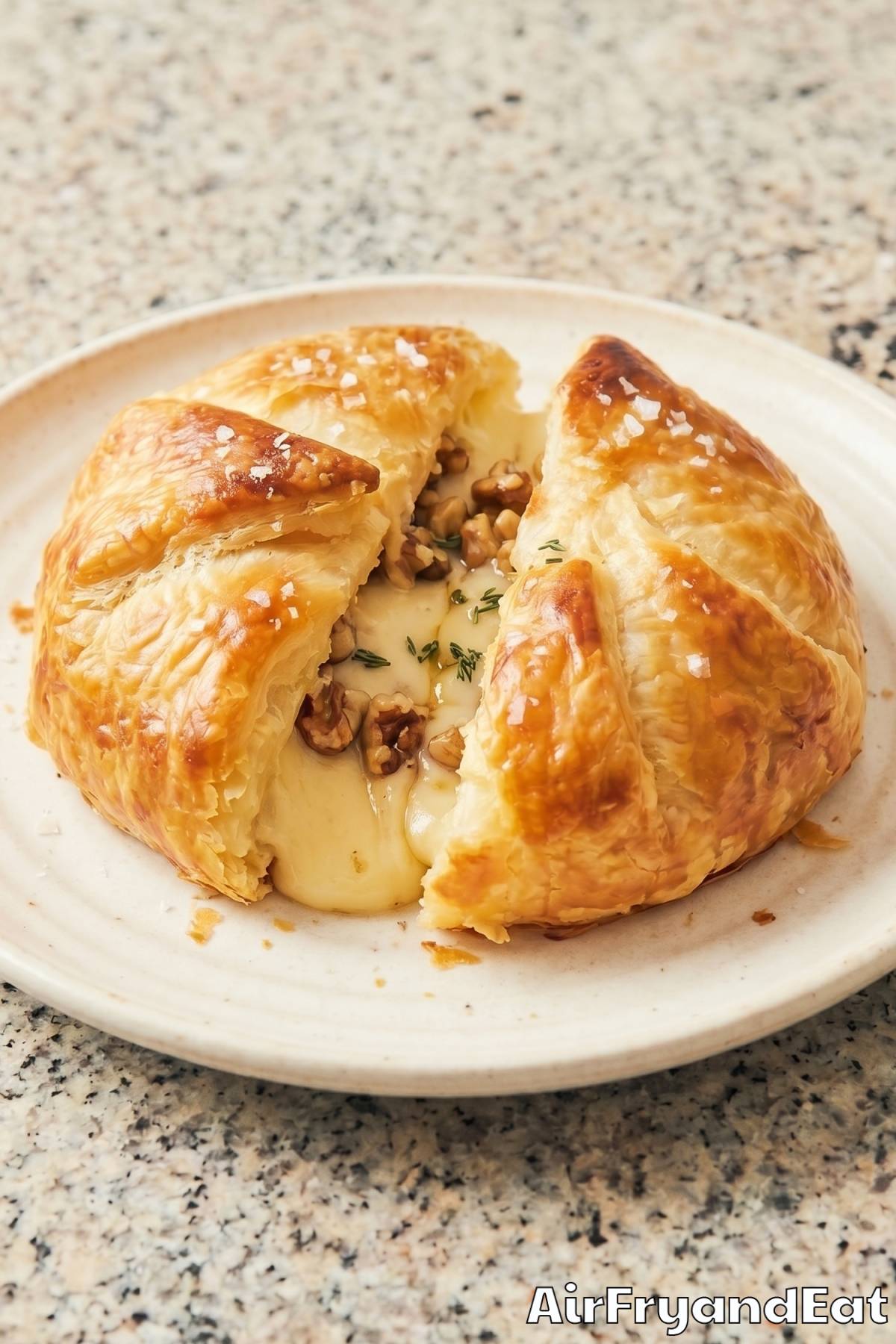 Rich air fryer baked brie appetizer