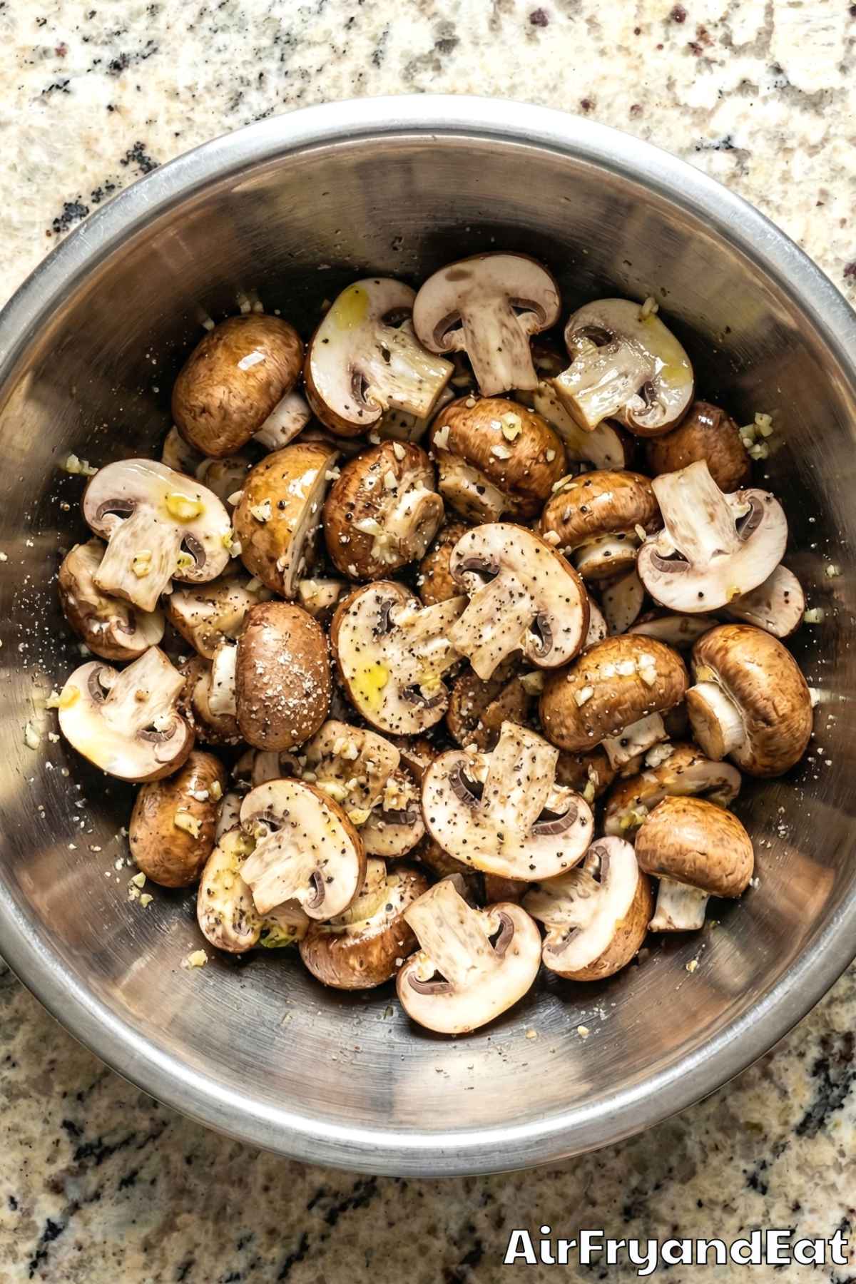 Air Fryer Balsamic Glazed Mushrooms Step 1