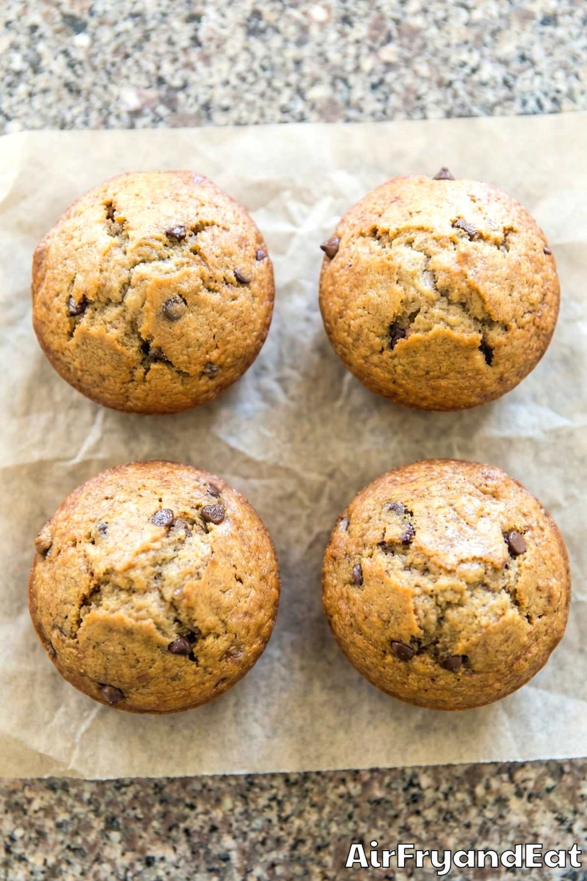 Easy air fryer banana bread muffins ready to eat