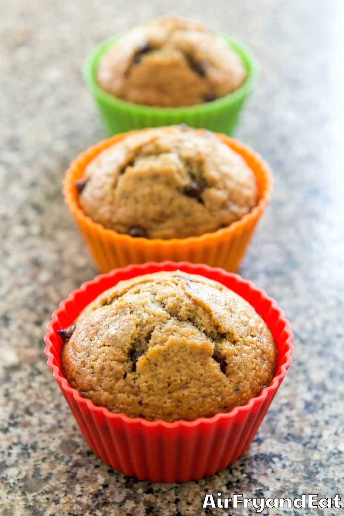 Wholesome air fryer banana bread muffins served