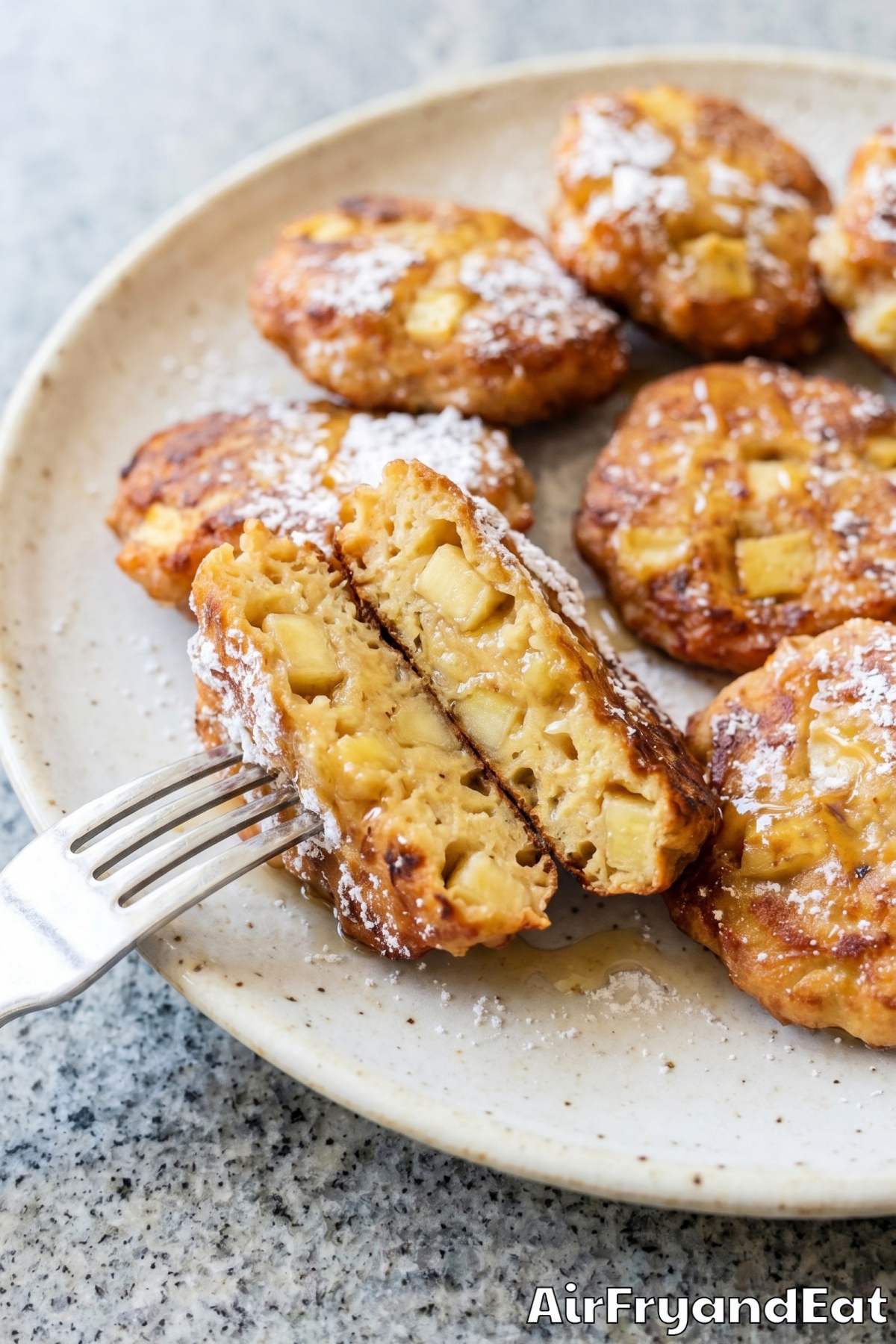 Easy air fryer banana fritters ready to eat