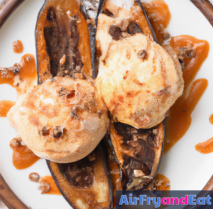 air fryer banana with ice cream
