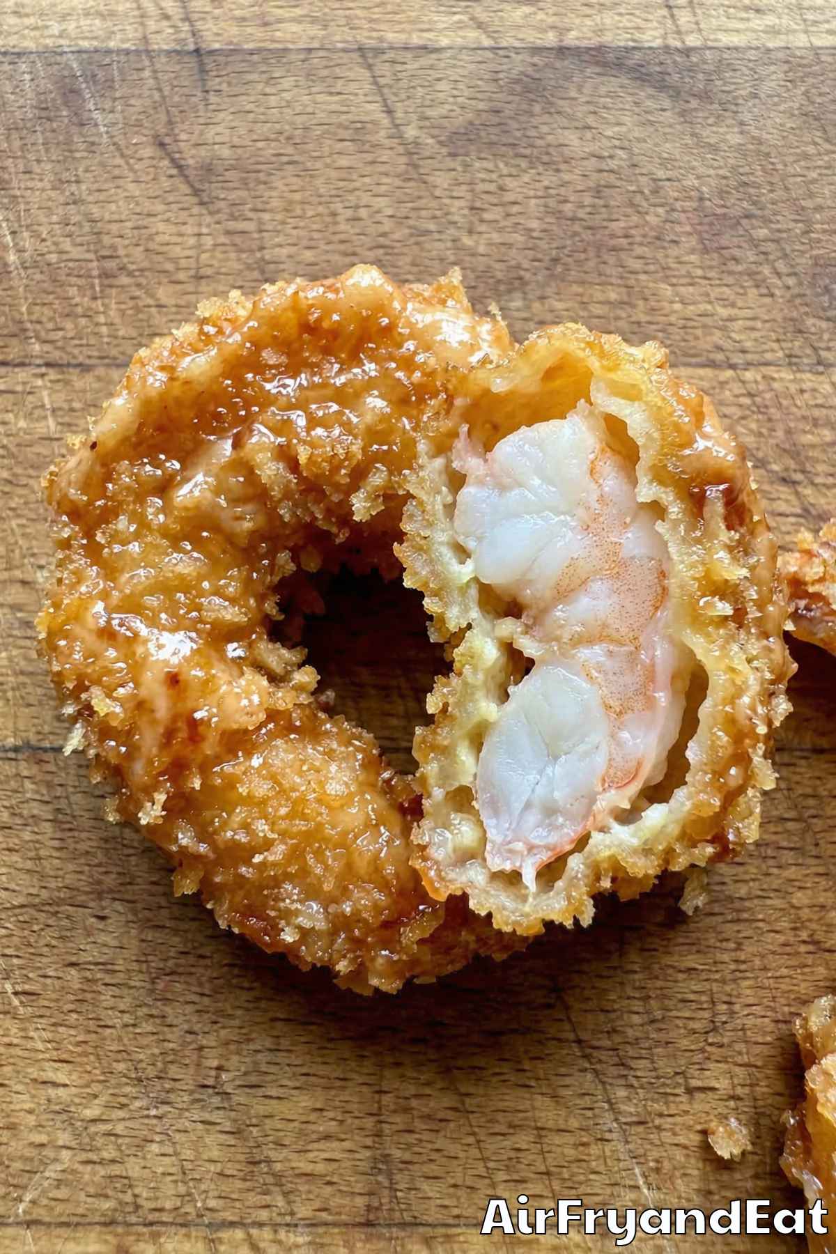 Tender air fryer bang bang shrimp with drizzle