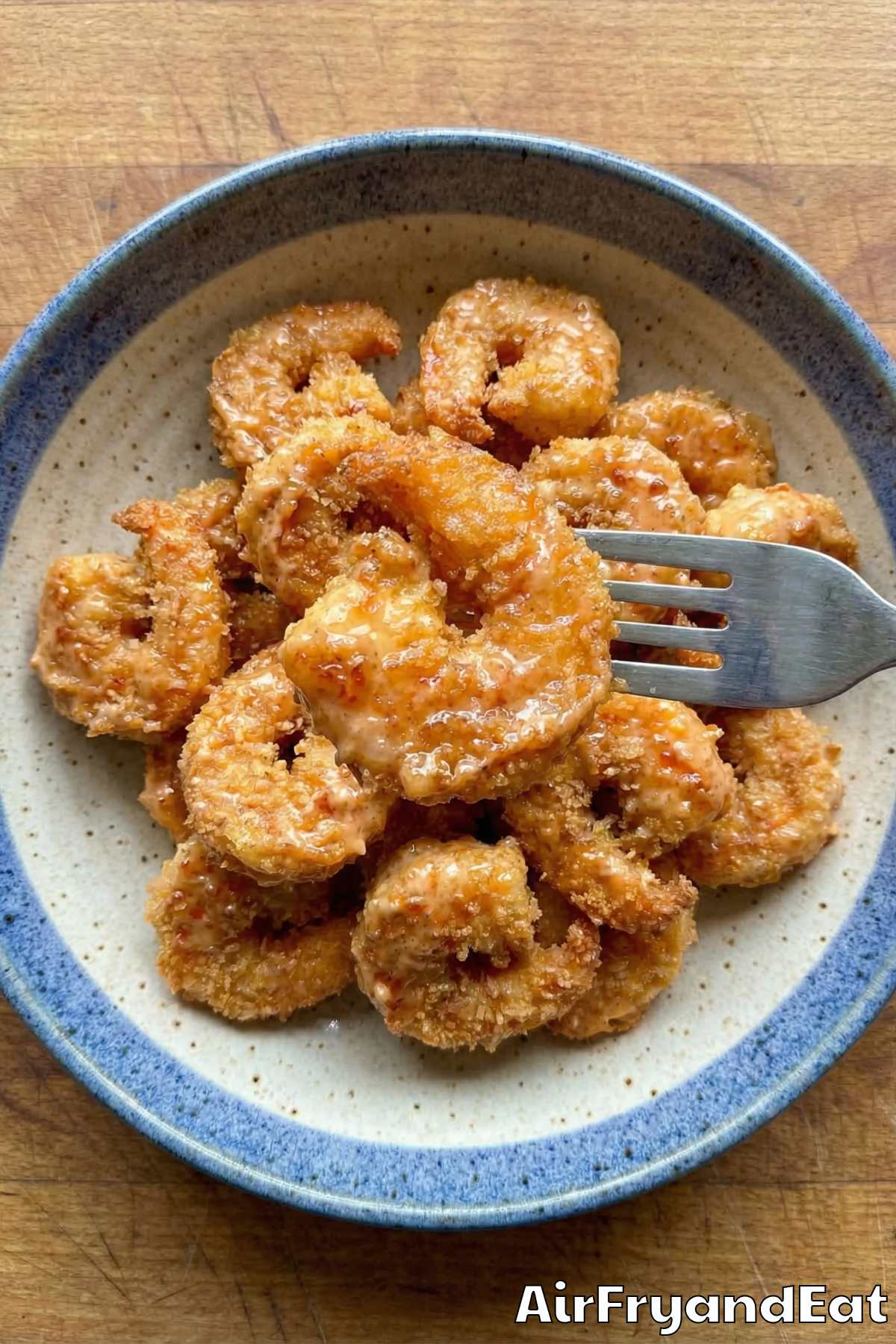 Savory air fryer bang bang shrimp ready to eat