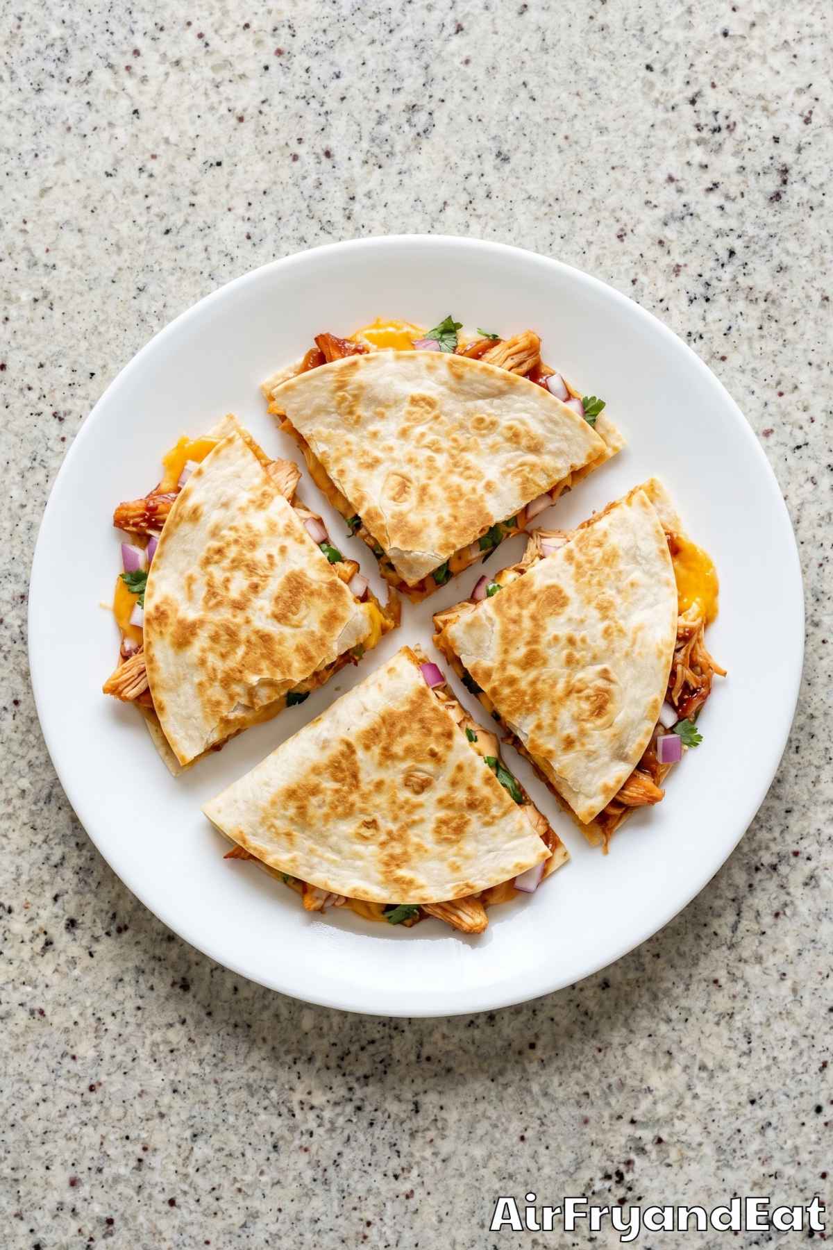 irresistible air fryer BBQ quesadillas