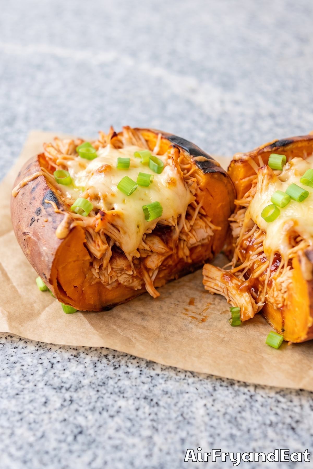 Easy air fryer BBQ chicken sweet potato