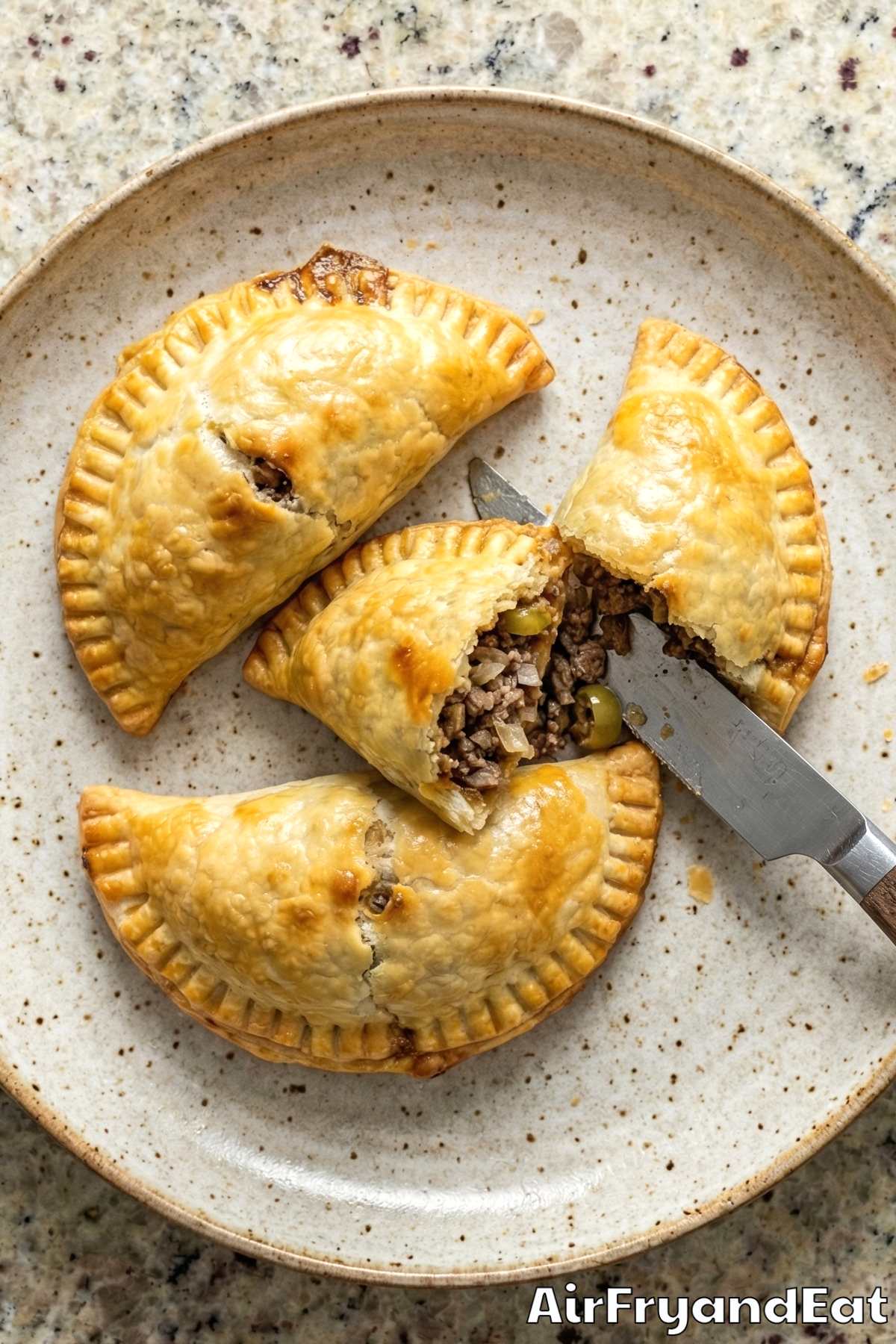 Irresistible air fryer beef empanadas stacked