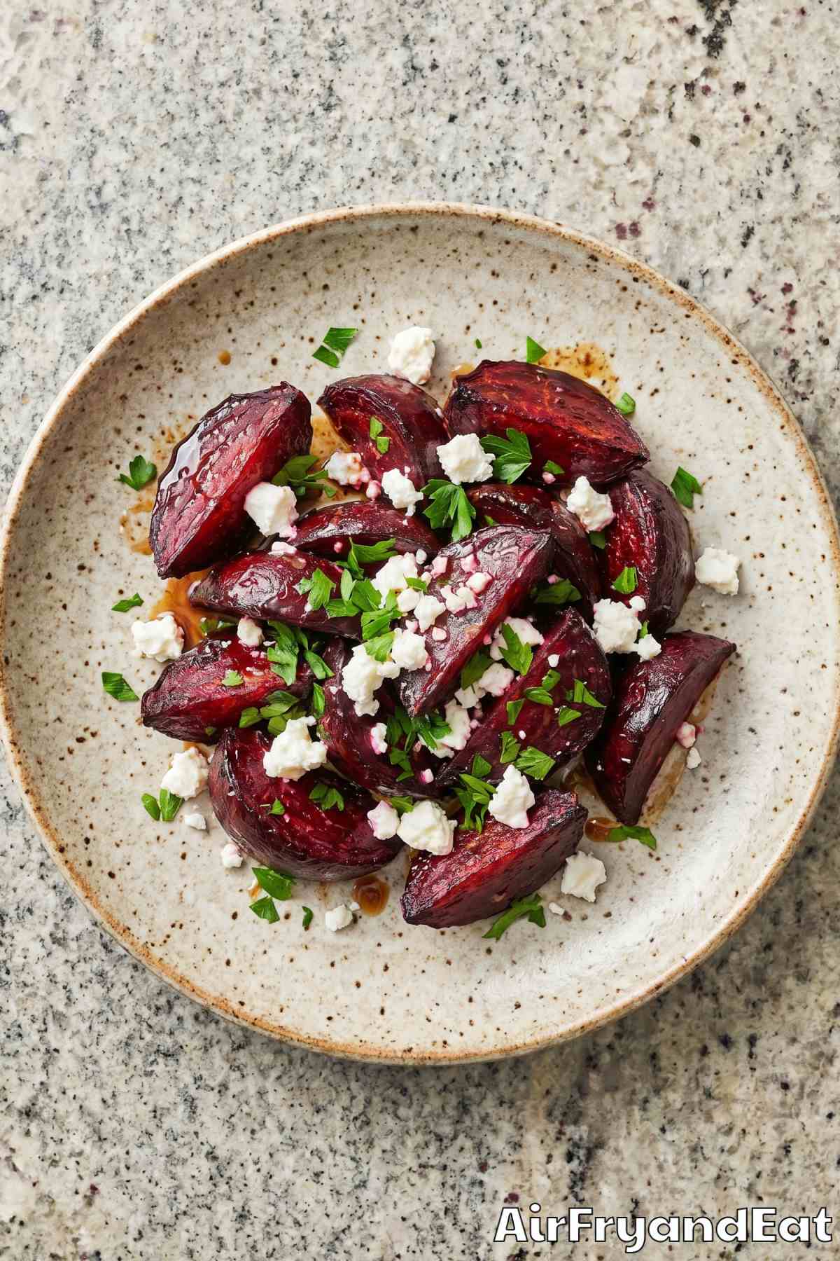 Wholesome air fryer beets served warm