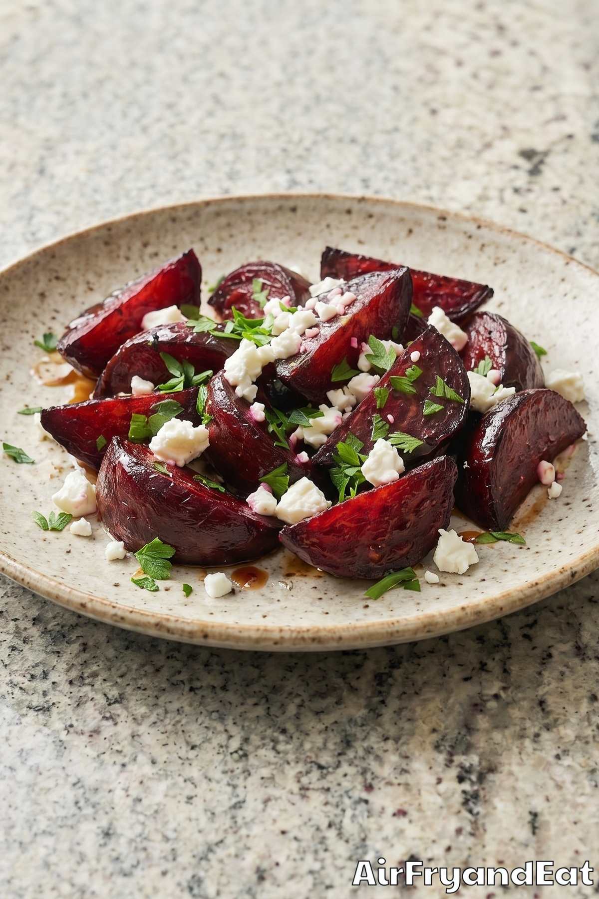 Earthy air fryer beets golden and tender
