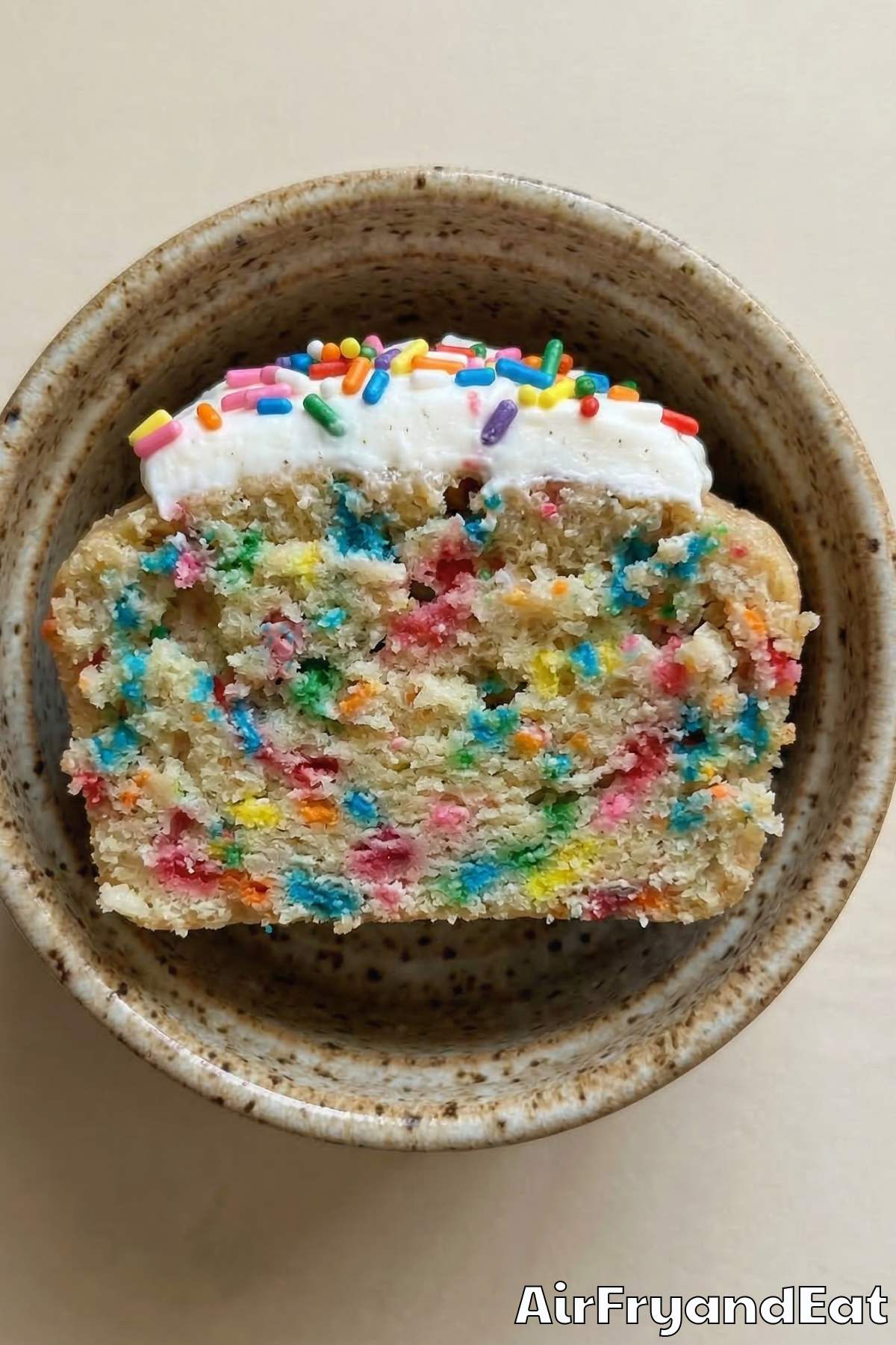 Simple air fryer birthday cake mug cakes