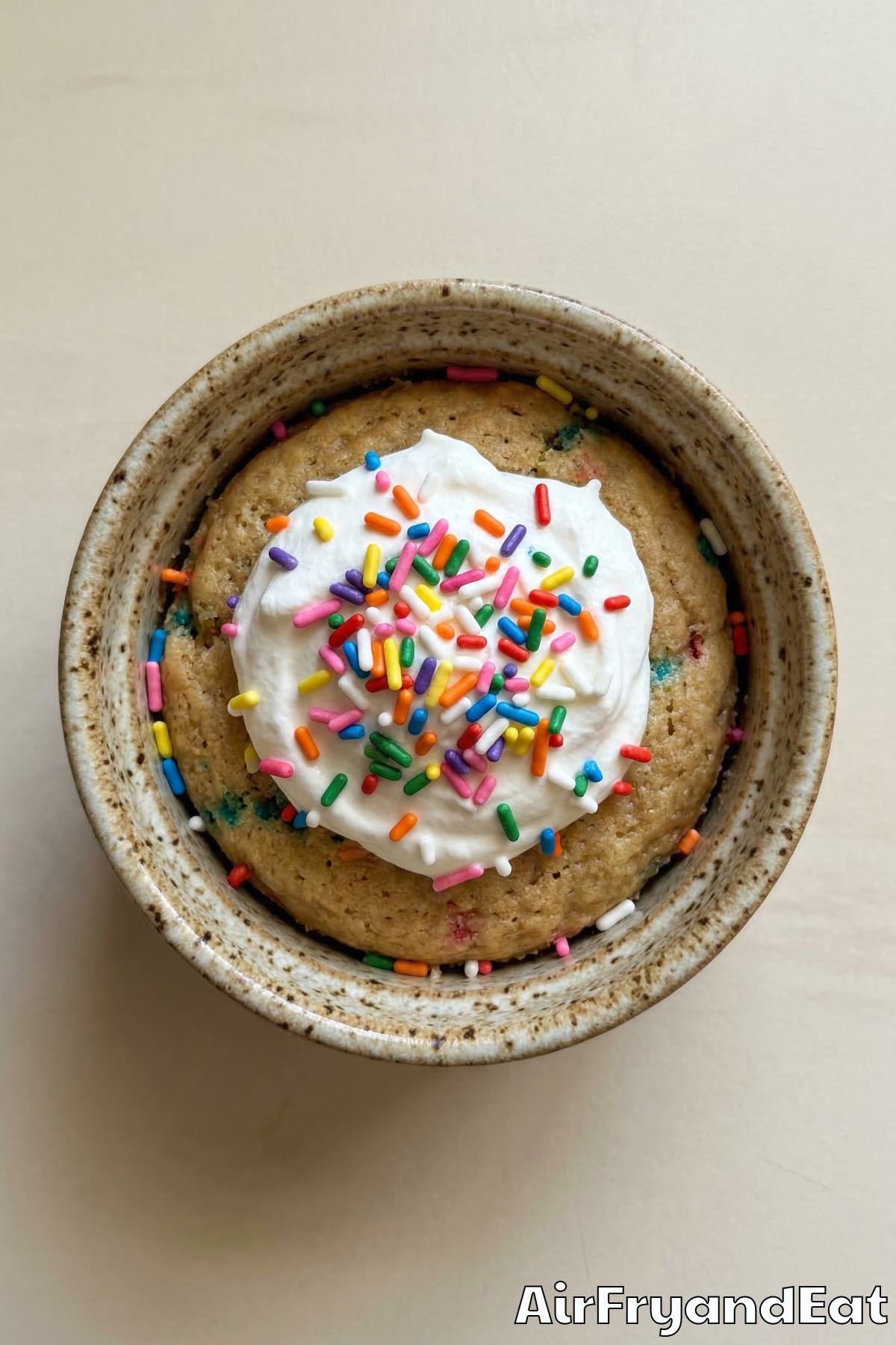 Festive air fryer birthday cake mug cakes