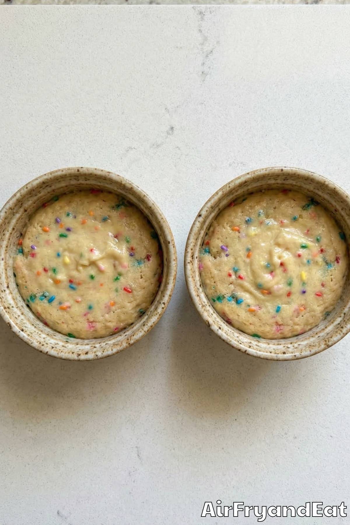 Air Fryer Birthday Cake Mug Cakes Step 4