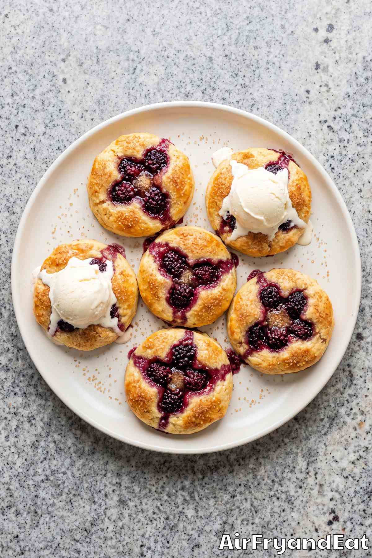 Air fryer blackberry biscuits fresh and hot