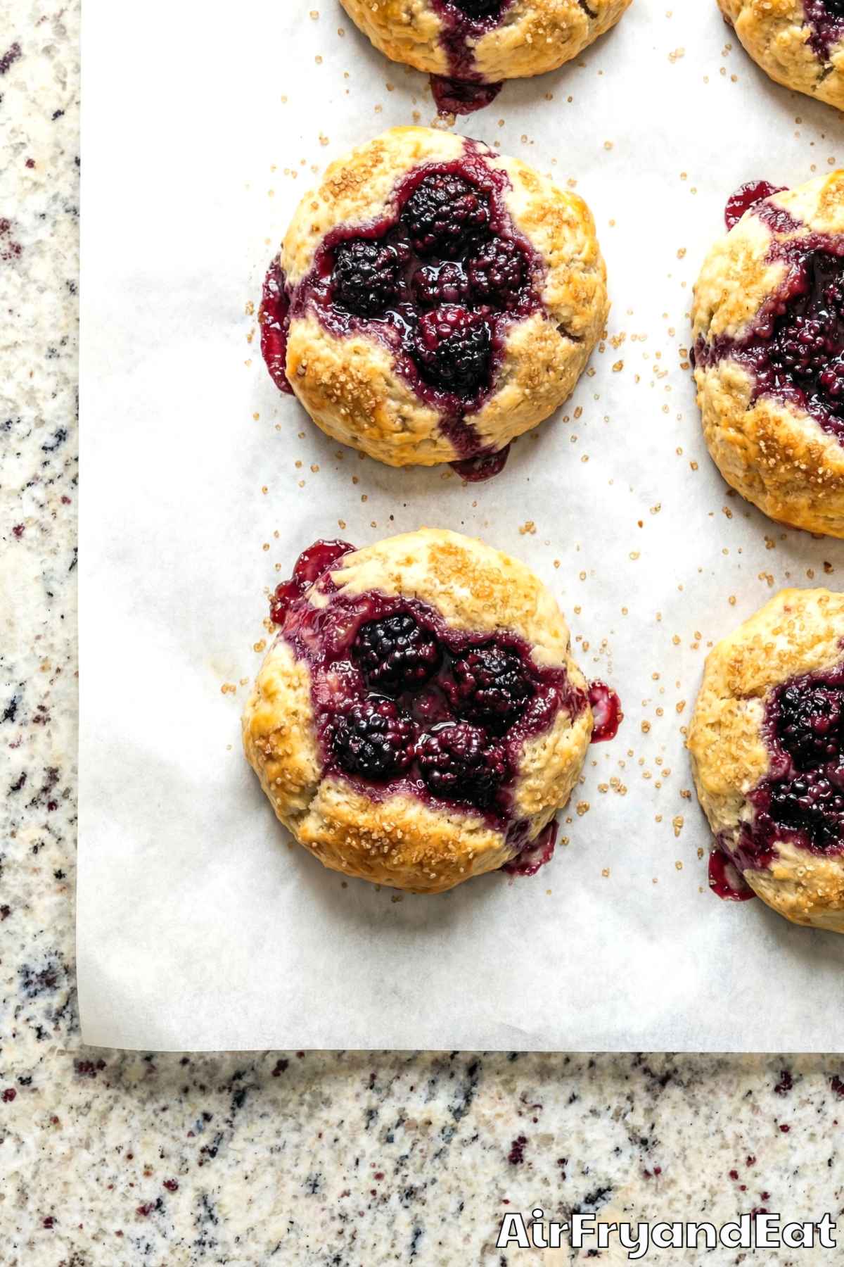 Rustic air fryer blackberry cobbler biscuits