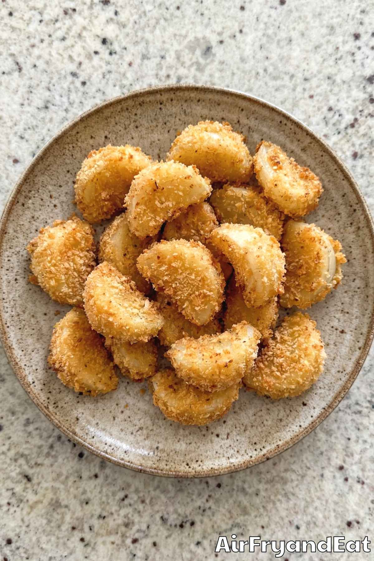 Savory air fryer blooming onion bites with dip