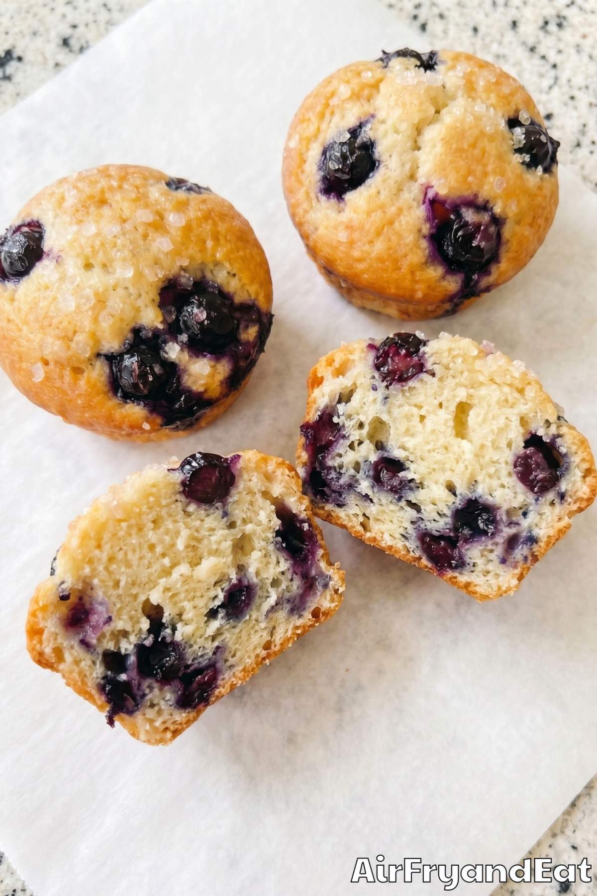 Tender air fryer blueberry muffins