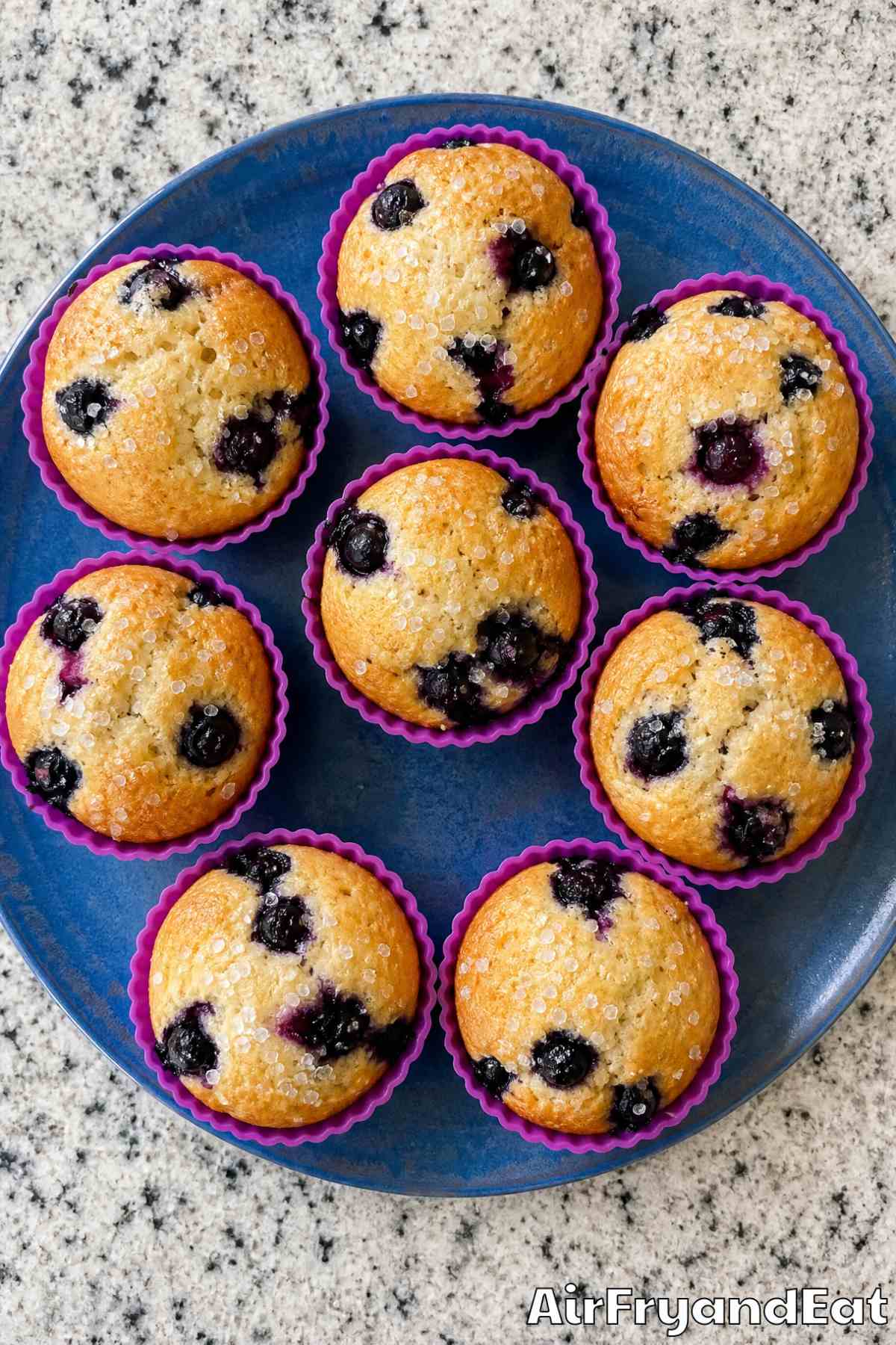 Perfect air fryer blueberry muffins