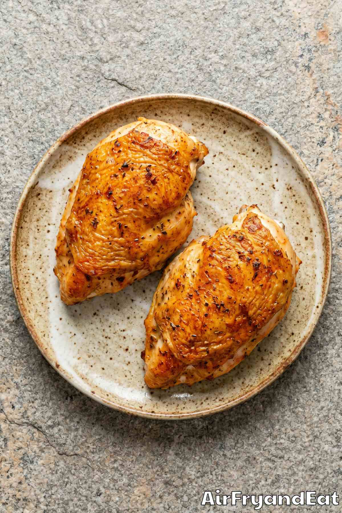 Golden air fryer bone in chicken breast