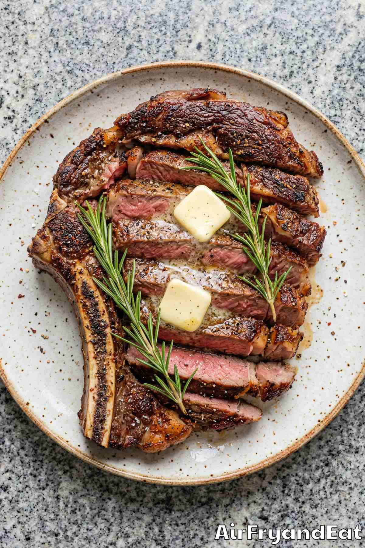Savory air fryer bone-in ribeye steak