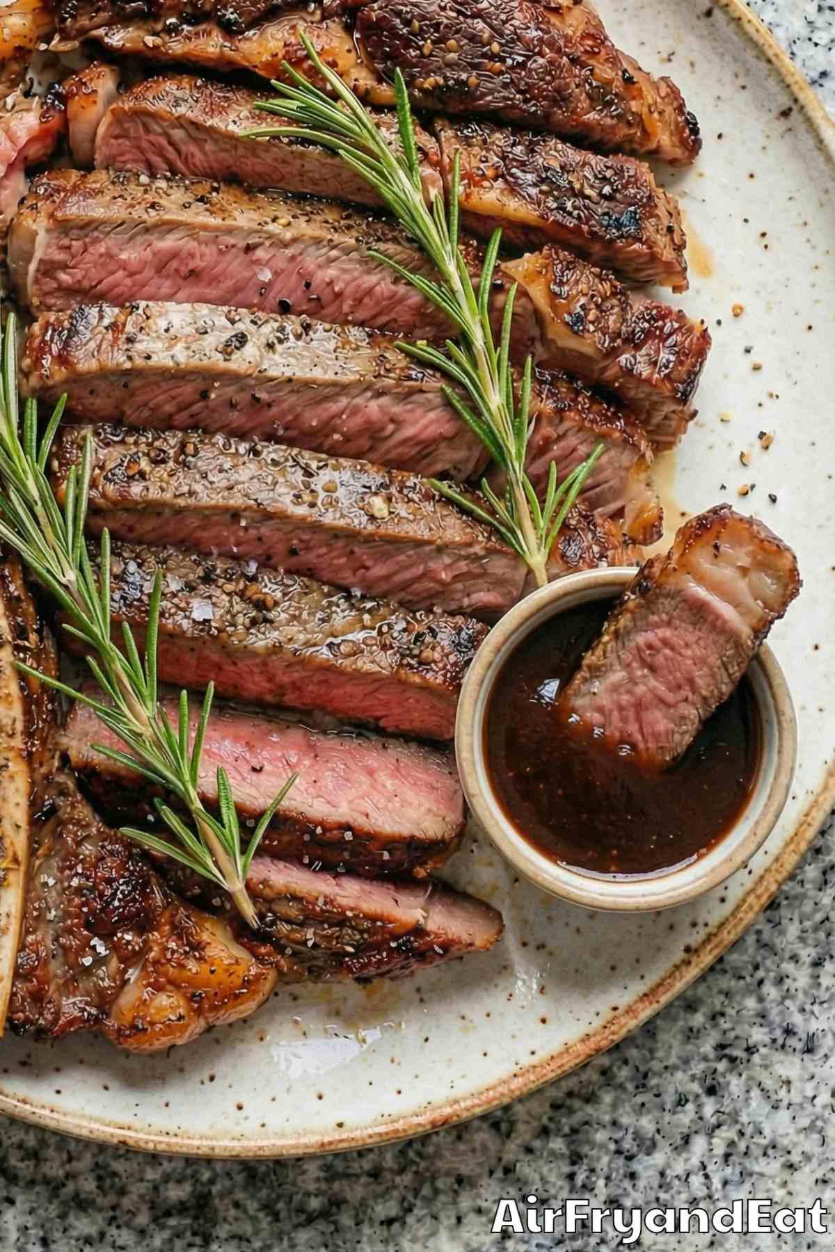 Rich air fryer bone-in ribeye steak