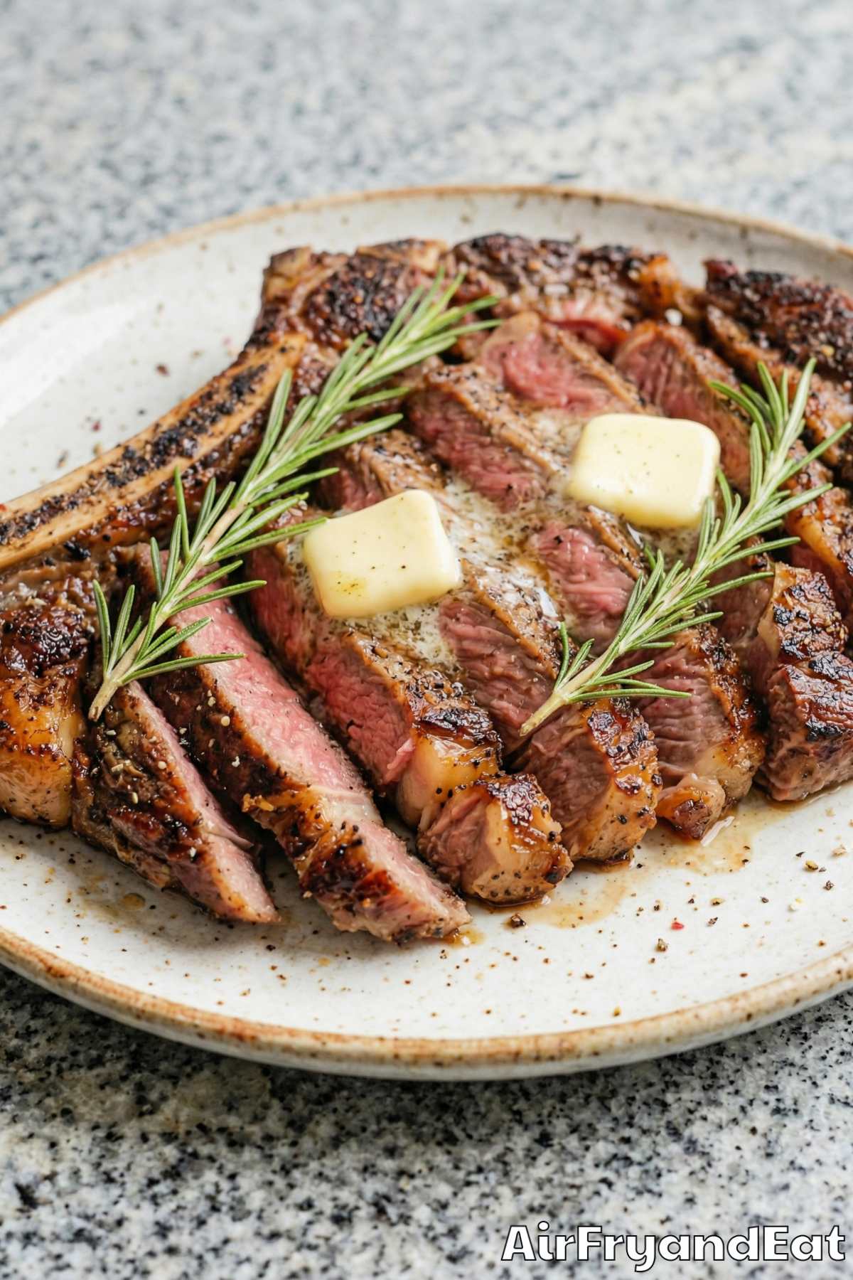 Succulent air fryer bone-in ribeye steak