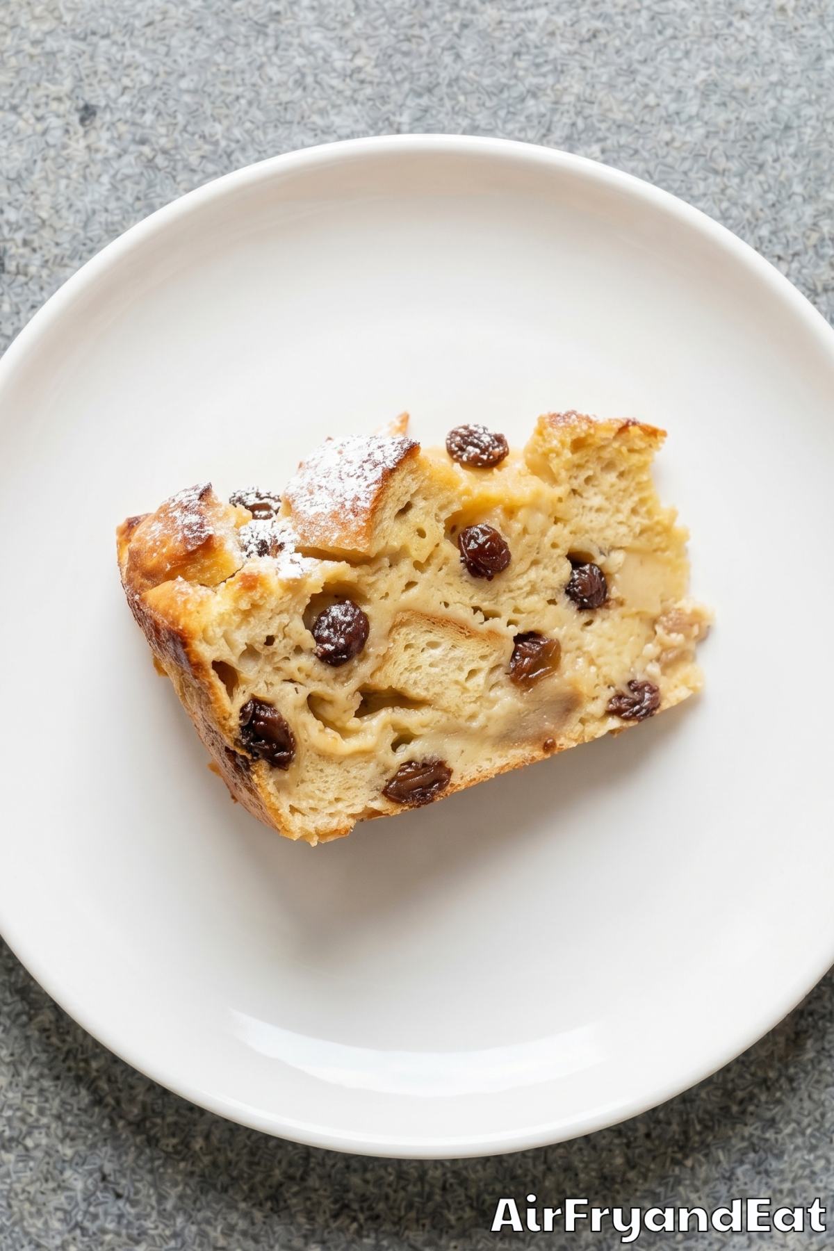 Easy air fryer bread pudding with custard