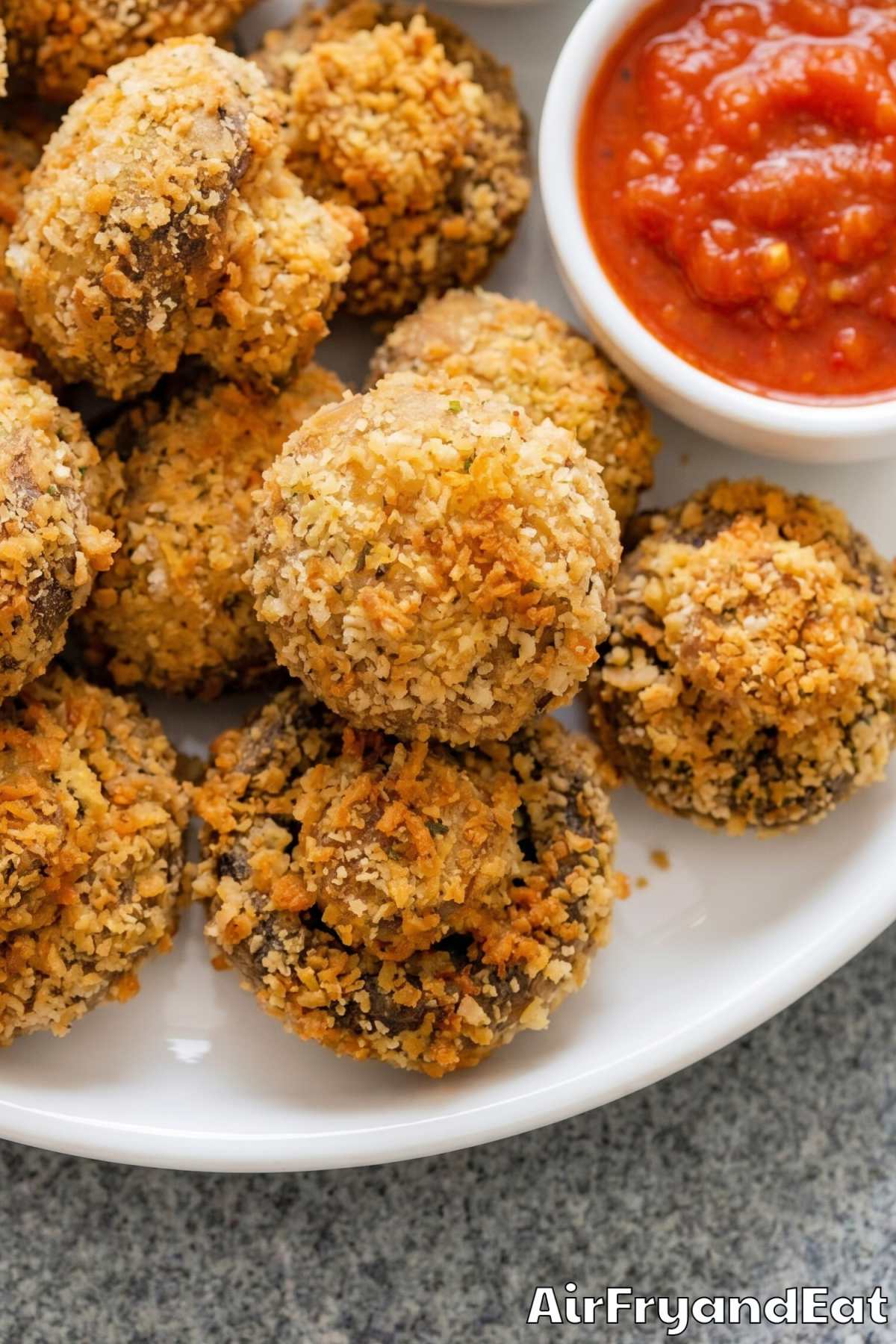 Perfect golden air fryer breaded mushrooms