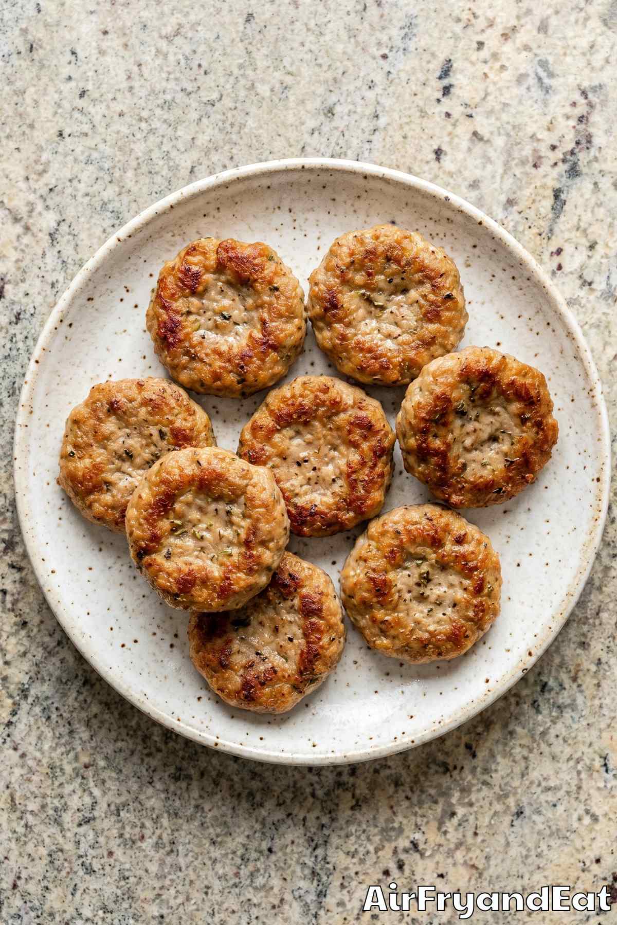 Juicy air fryer breakfast sausage links