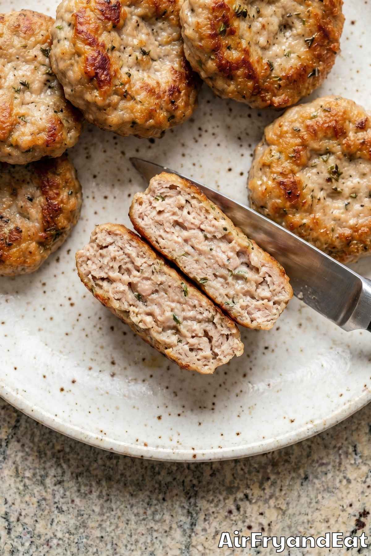 Perfectly cooked air fryer breakfast sausage