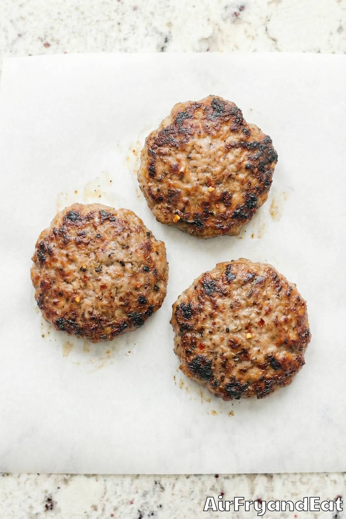 juicy air fryer breakfast sausage patties