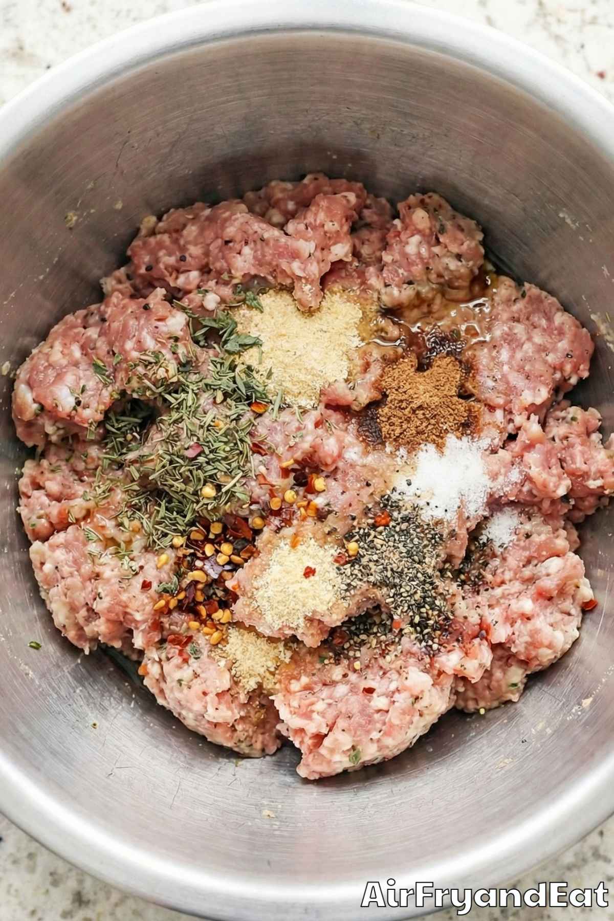 Air Fryer Breakfast Sausage Patties Step 1