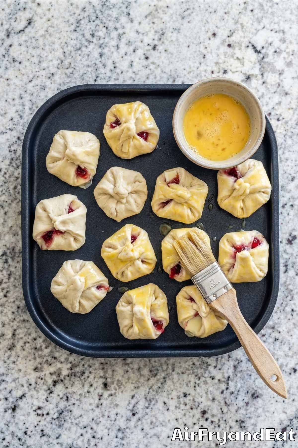 Air Fryer Brie & Cranberry Pastry Bites Step 5
