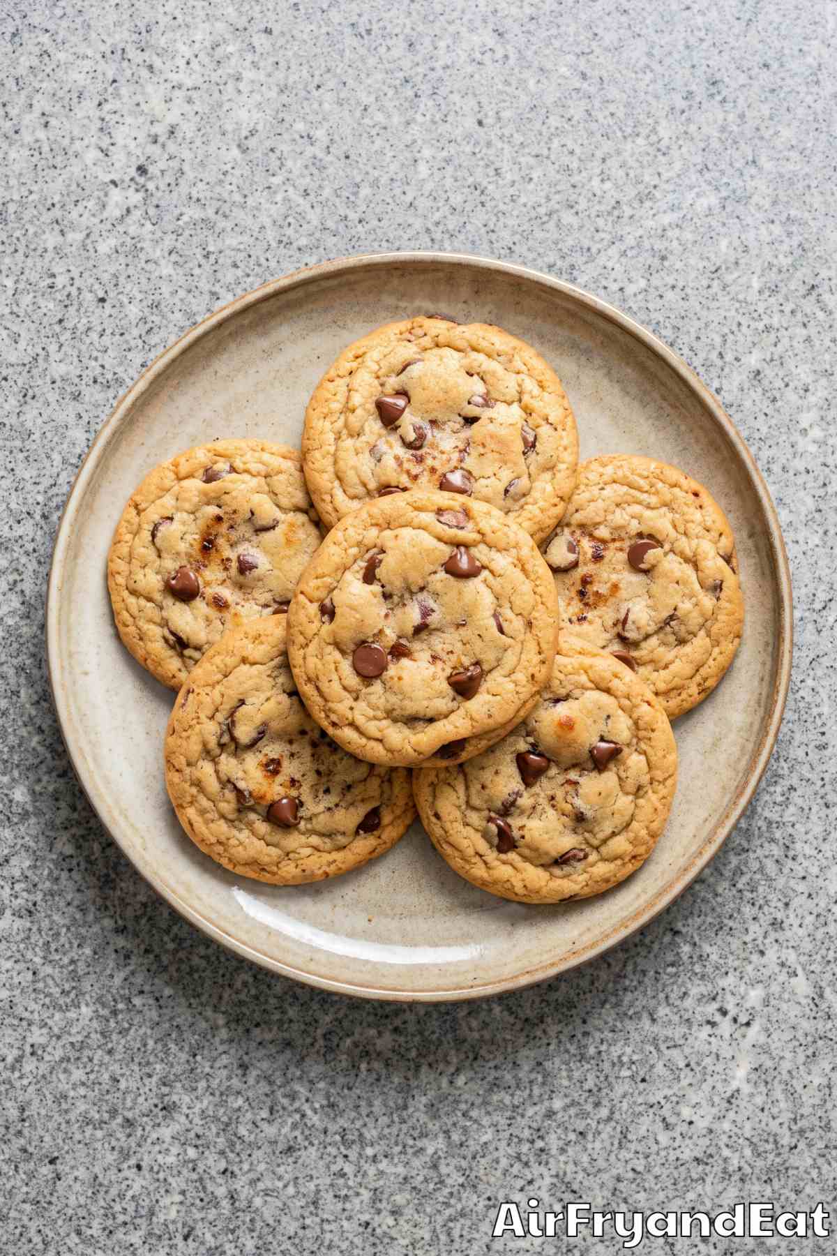 Fresh baked brown butter cookies stacked