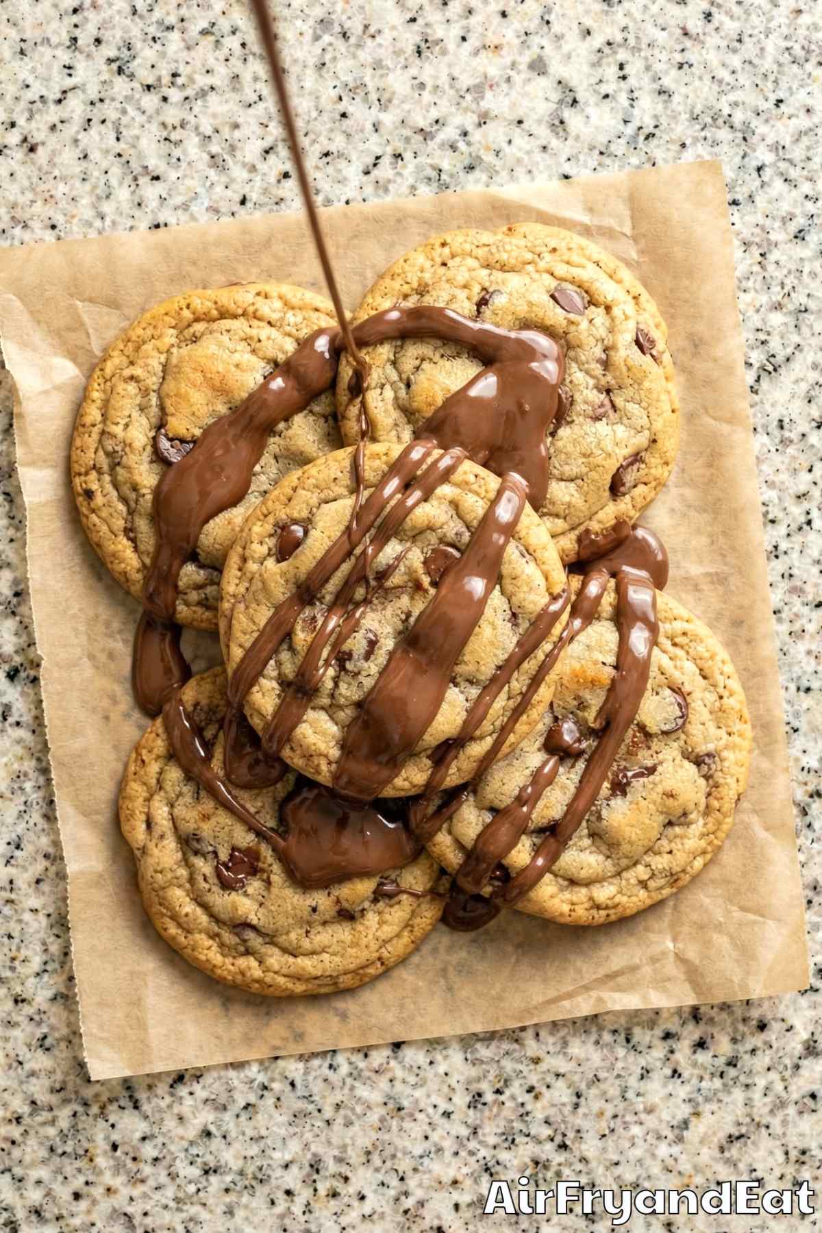 Rich brown butter chocolate chip cookies on plate