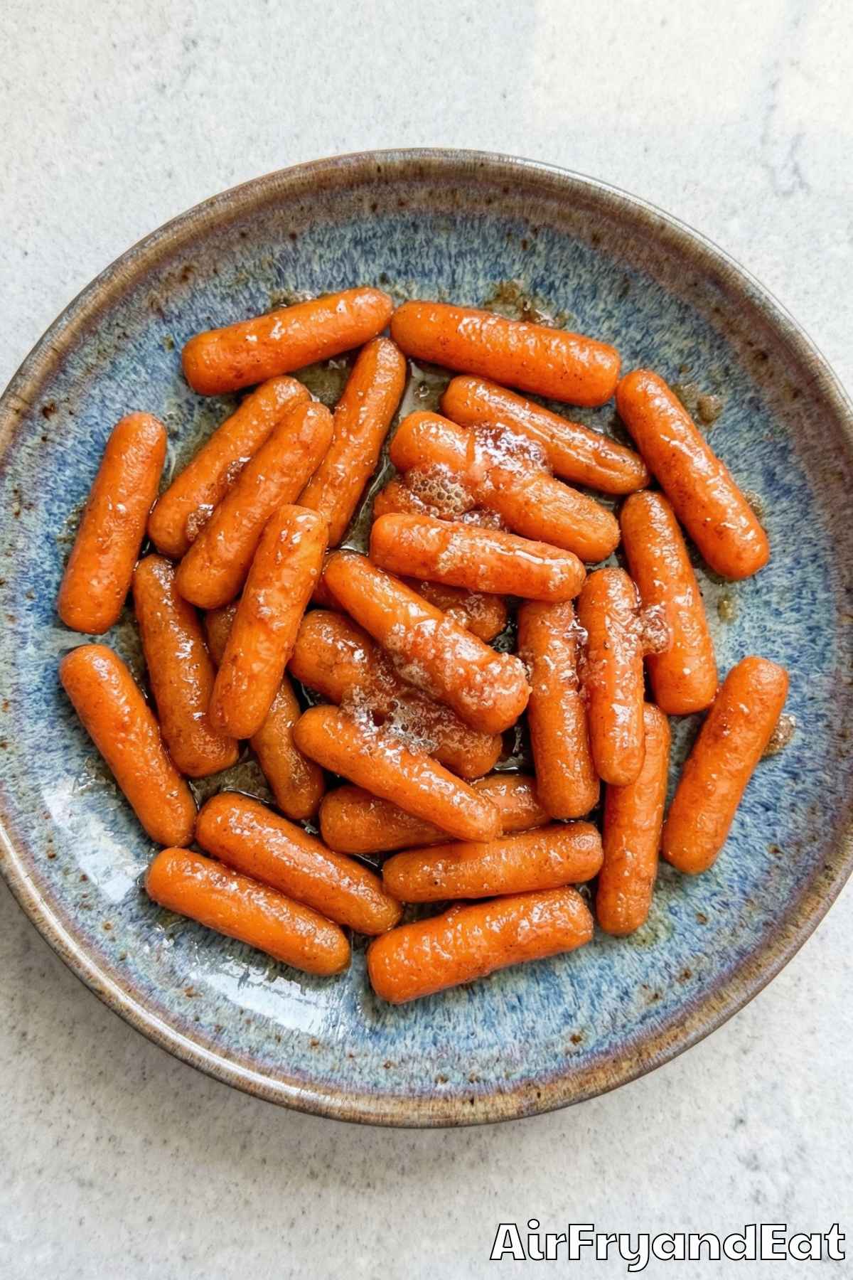 Warm air fryer brown sugar glazed carrots
