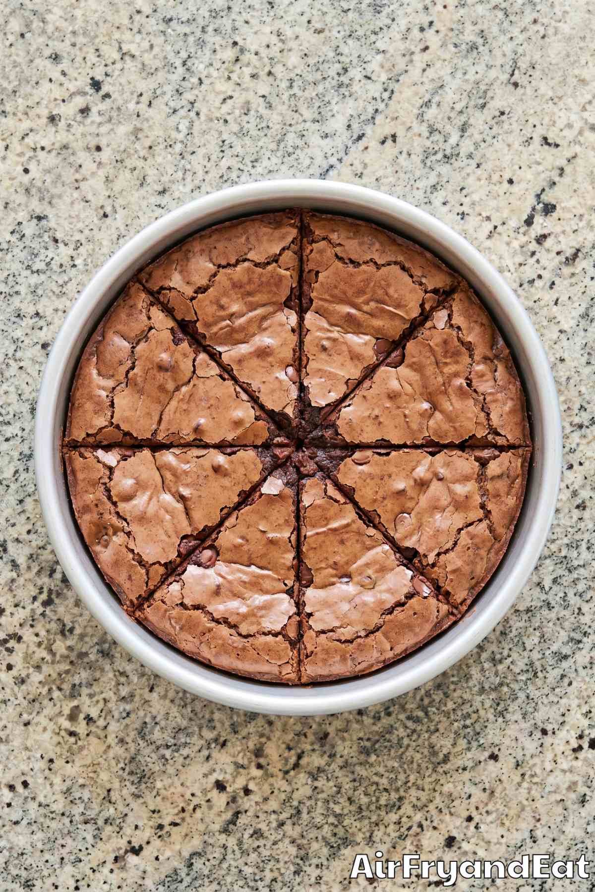 Easy air fryer brownies stacked up