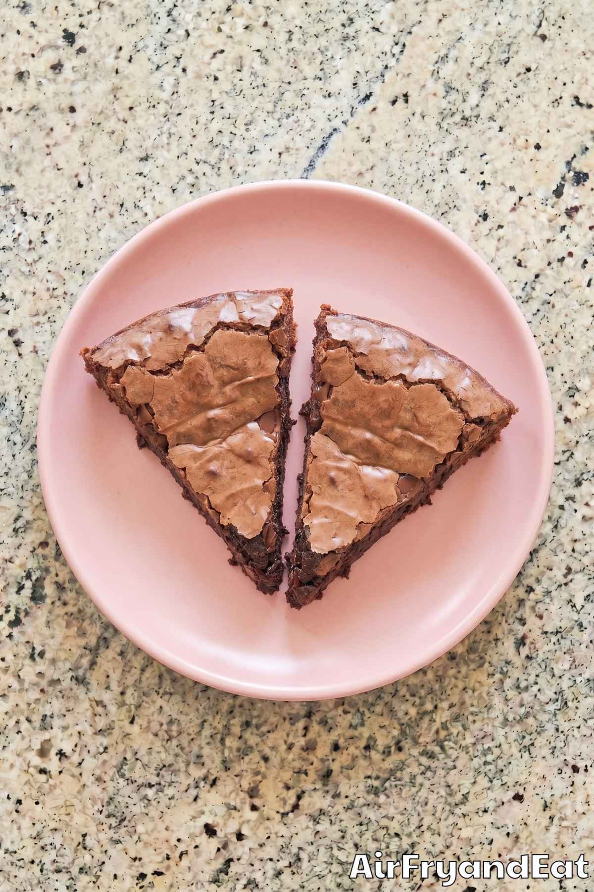 Decadent air fryer brownies close up