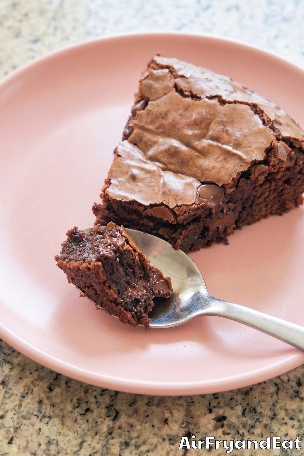 Warm air fryer brownies on parchment