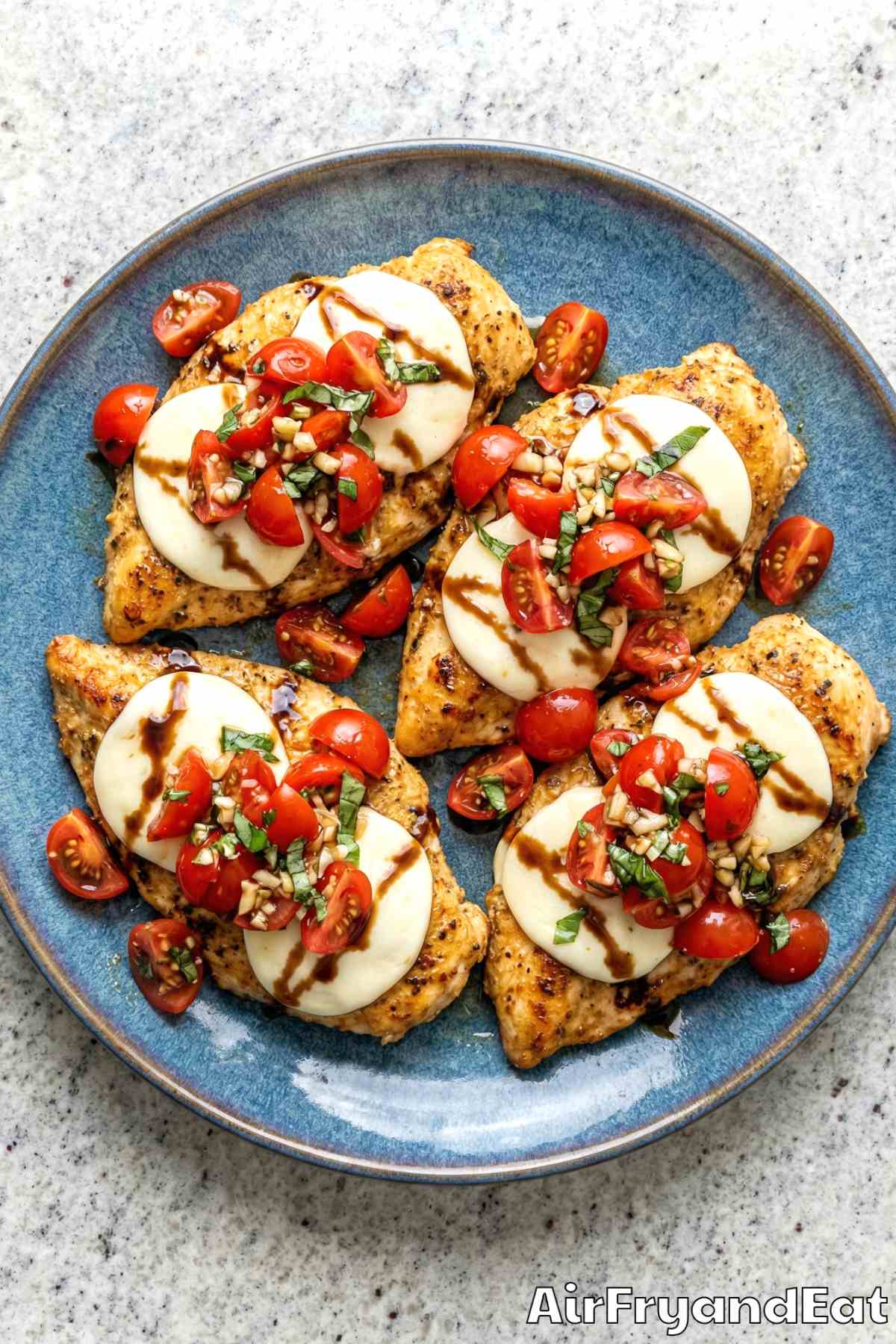 Tender air fryer bruschetta chicken served fresh