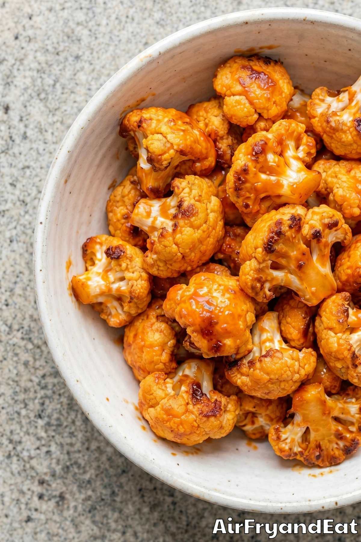 crunchy air fryer buffalo cauliflower snack