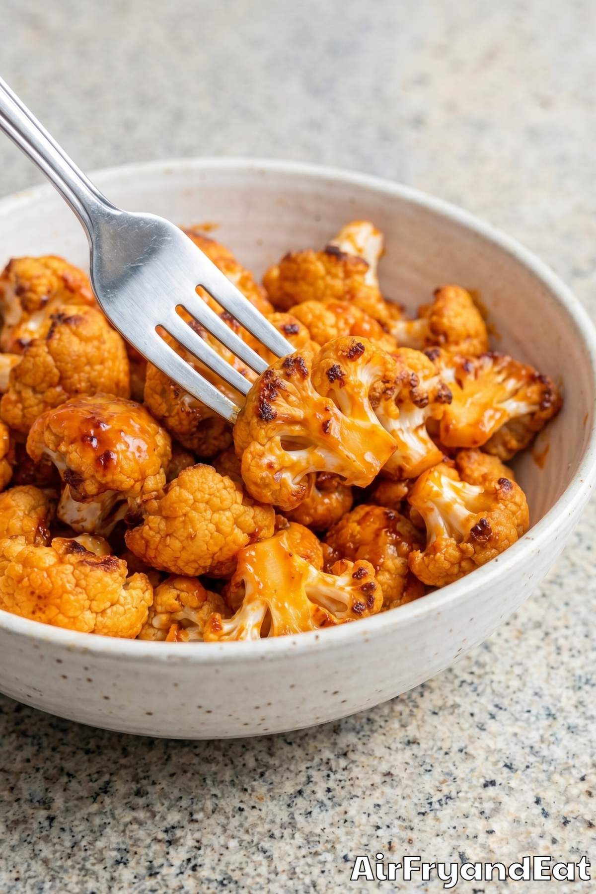 irresistible buffalo cauliflower bites served
