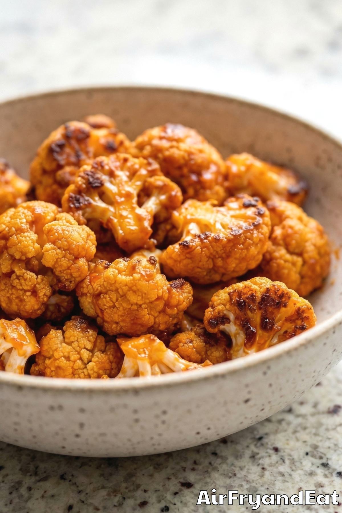 Spicy air fryer buffalo cauliflower bites